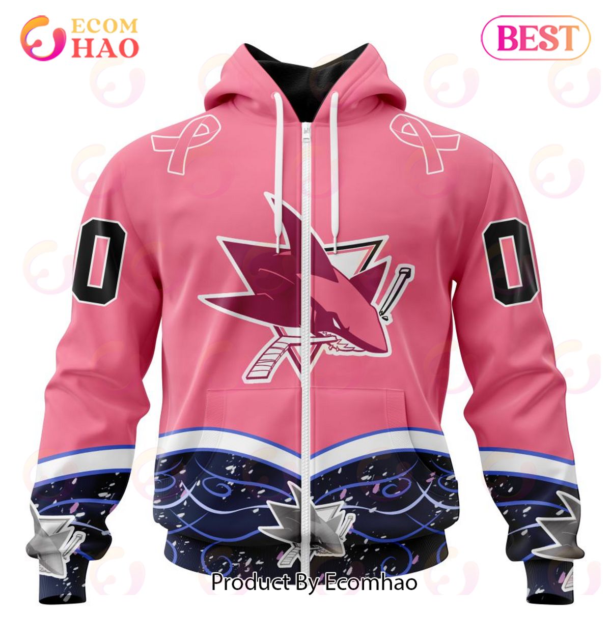 NHL San Jose Sharks Specialized Unisex For Hockey Fights Cancer 3D Hoodie