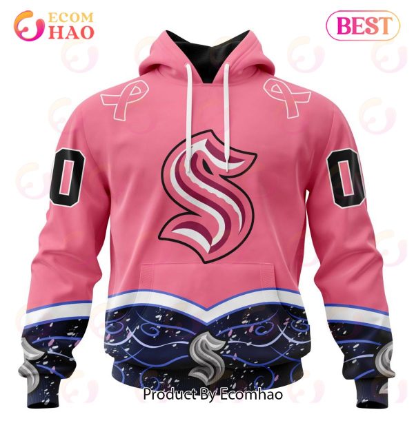NHL Seattle Kraken Specialized Unisex For Hockey Fights Cancer 3D Hoodie