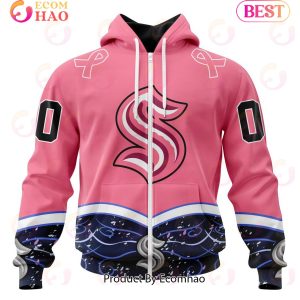 NHL Seattle Kraken Specialized Unisex For Hockey Fights Cancer 3D Hoodie
