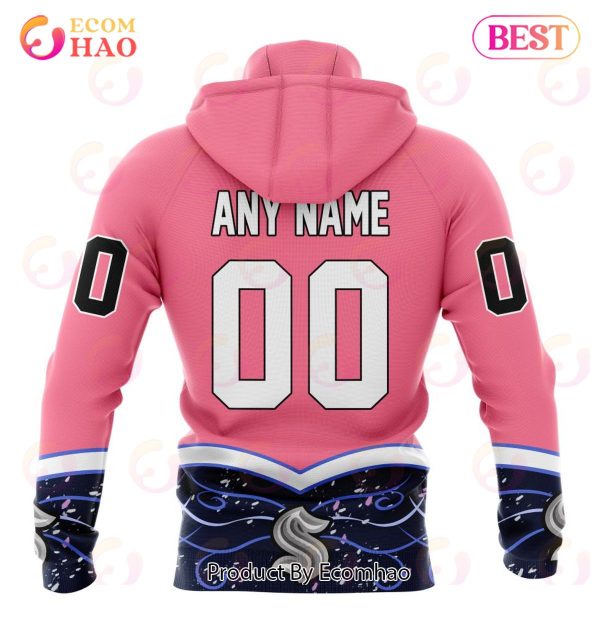 NHL Seattle Kraken Specialized Unisex For Hockey Fights Cancer 3D Hoodie