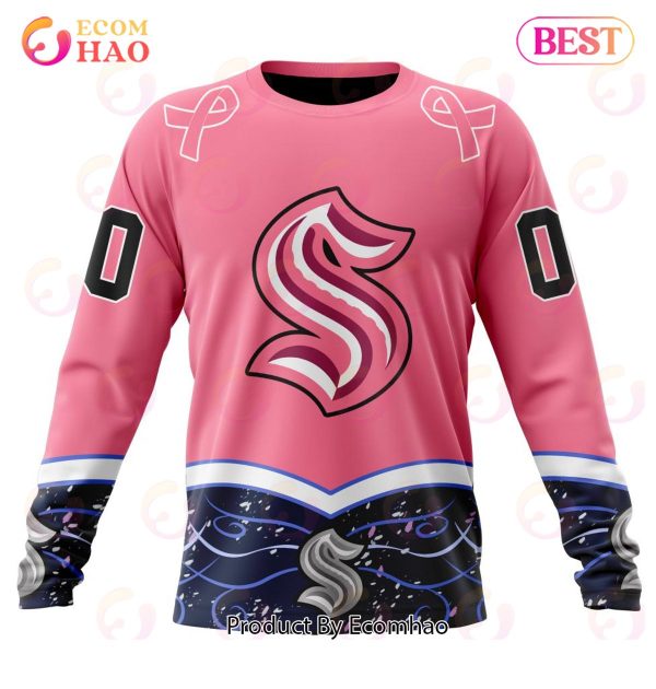 NHL Seattle Kraken Specialized Unisex For Hockey Fights Cancer 3D Hoodie