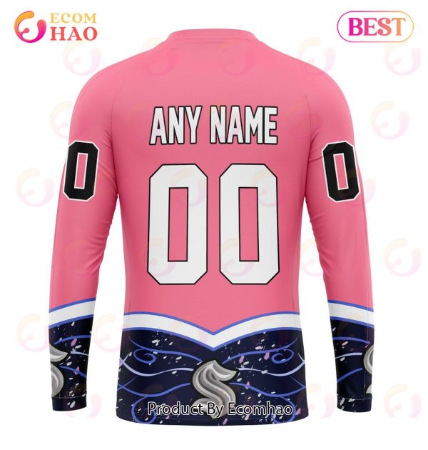 NHL Seattle Kraken Specialized Unisex For Hockey Fights Cancer 3D Hoodie