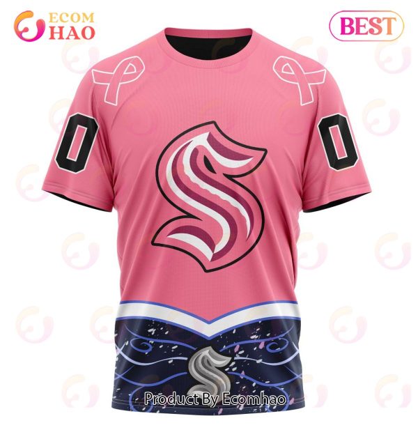 NHL Seattle Kraken Specialized Unisex For Hockey Fights Cancer 3D Hoodie