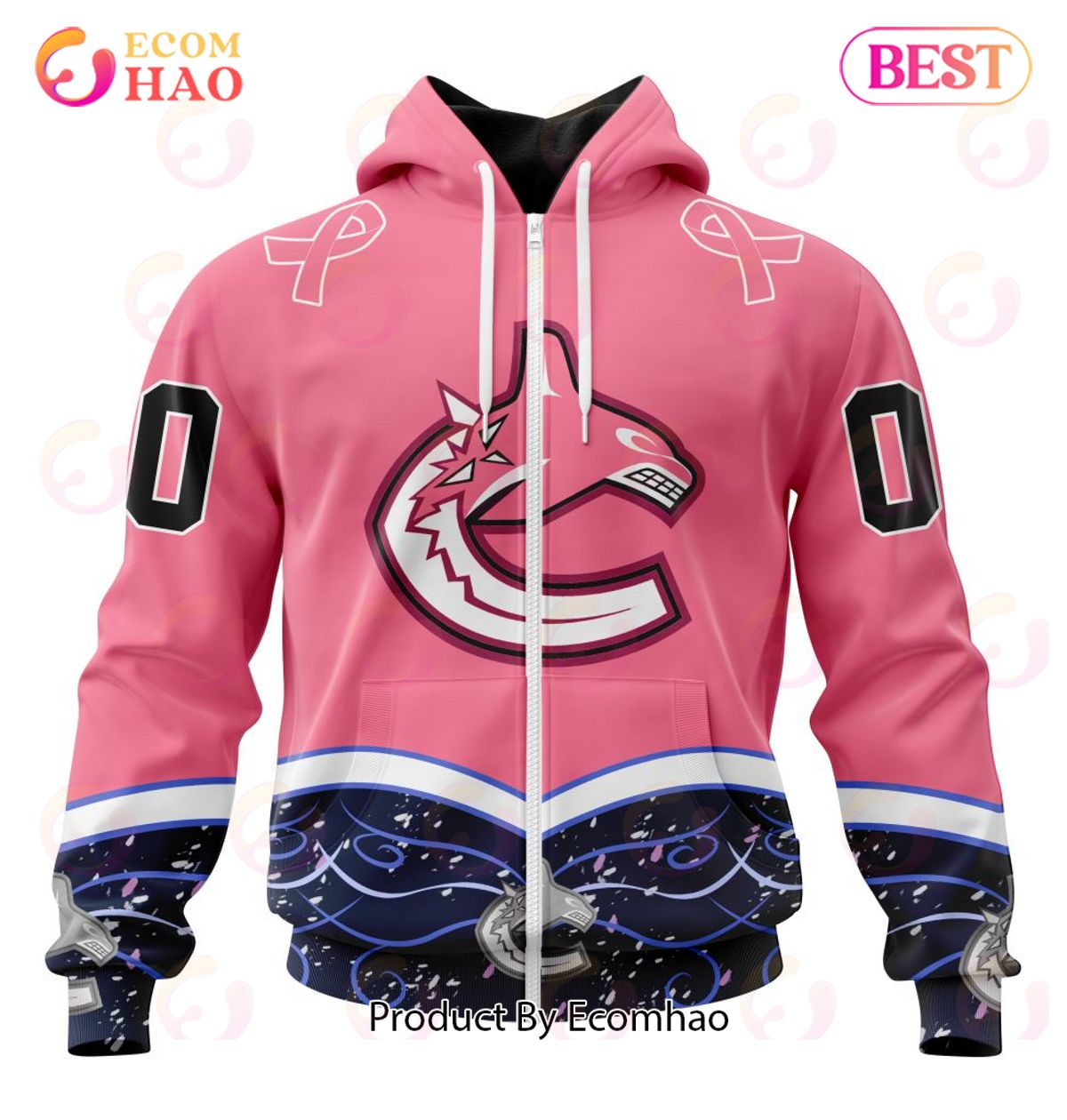 NHL Vancouver Canucks Specialized Unisex For Hockey Fights Cancer 3D Hoodie