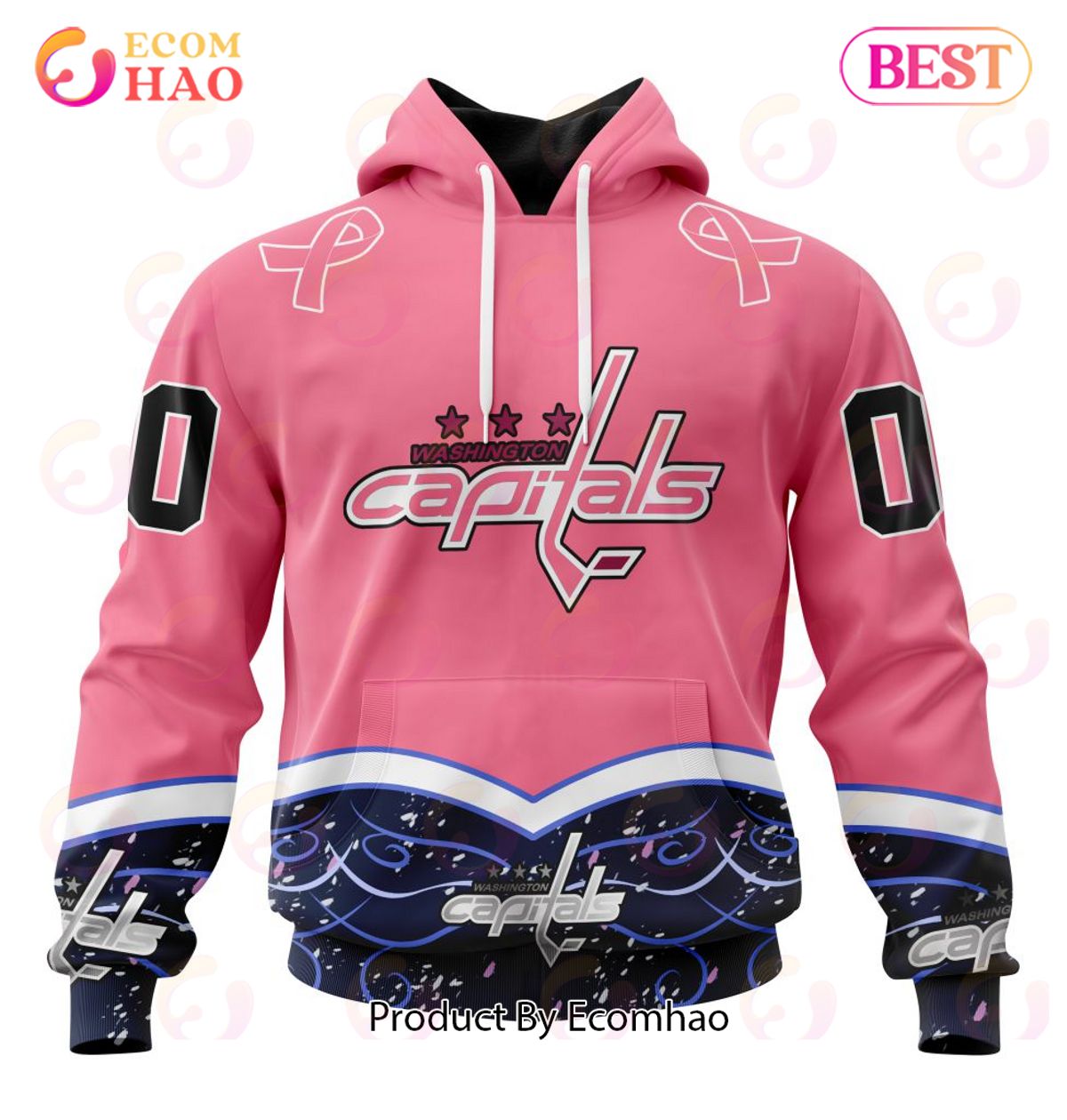 NHL Washington Capitals Specialized Unisex For Hockey Fights Cancer 3D Hoodie