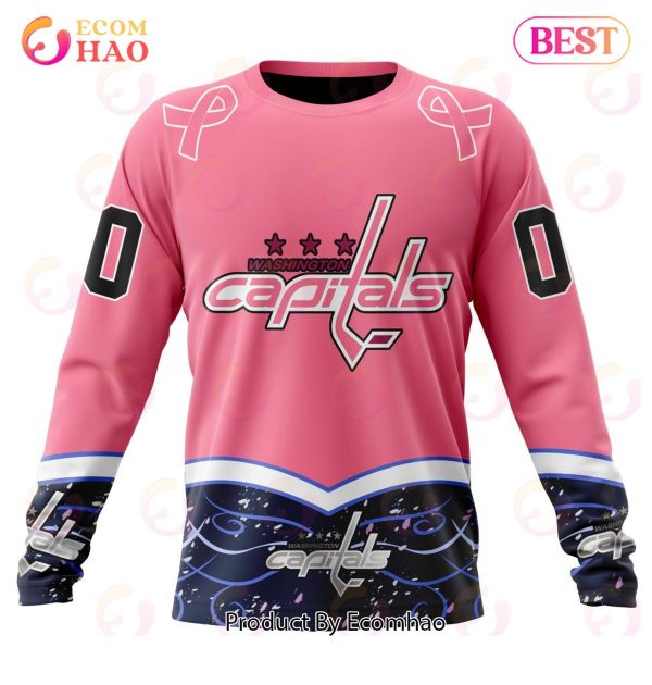 NHL Washington Capitals Specialized Unisex For Hockey Fights Cancer 3D Hoodie
