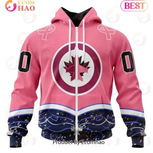 NHL Winnipeg Jets Specialized Unisex For Hockey Fights Cancer 3D Hoodie