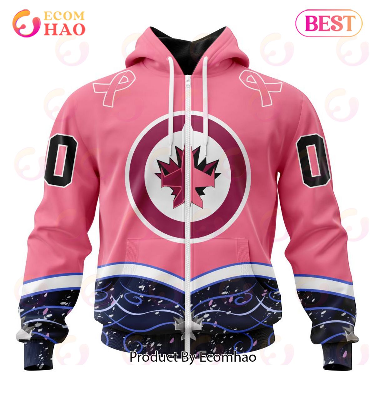 NHL Winnipeg Jets Specialized Unisex For Hockey Fights Cancer 3D Hoodie