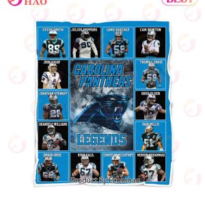 NFL Carolina Panthers Legends Quilt, Fleece Blanket, Sherpa Fleece Blanket
