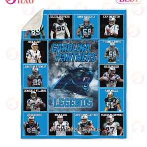 NFL Carolina Panthers Legends Quilt, Fleece Blanket, Sherpa Fleece Blanket