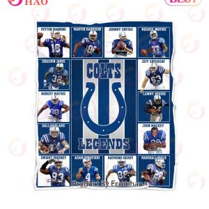 NFL Indianapolis Colts Legends Quilt, Fleece Blanket, Sherpa Fleece Blanket