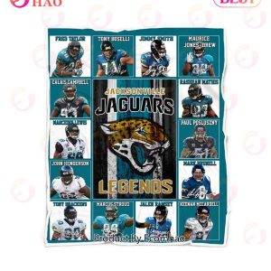 NFL Jacksonville Jaguars Legends Quilt, Fleece Blanket, Sherpa Fleece Blanket