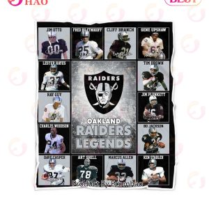 NFL Las Vegas Raiders, Oakland Raiders Legends Quilt, Fleece Blanket, Sherpa Fleece Blanket