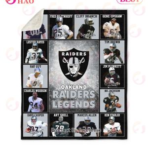 NFL Las Vegas Raiders, Oakland Raiders Legends Quilt, Fleece Blanket, Sherpa Fleece Blanket