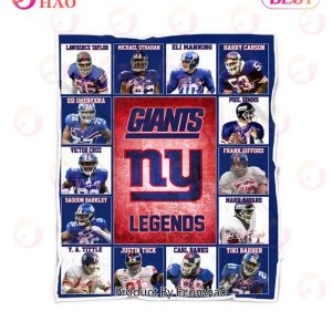 NFL New York Giants Legends Quilt, Fleece Blanket, Sherpa Fleece Blanket