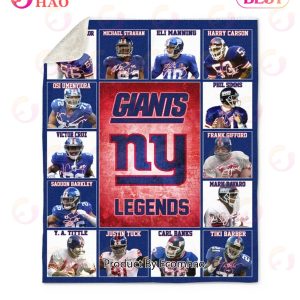 NFL New York Giants Legends Quilt, Fleece Blanket, Sherpa Fleece Blanket