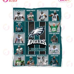 NFL Philadelphia Eagles Legends Quilt, Fleece Blanket, Sherpa Fleece Blanket
