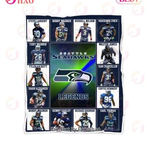 NFL Seattle Seahawks Legends Quilt, Fleece Blanket, Sherpa Fleece Blanket