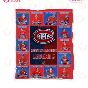 NHL Montreal Canadiens Legends Quilt, Fleece Blanket, Sherpa Fleece Blanket