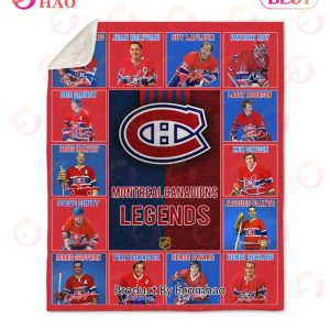 NHL Montreal Canadiens Legends Quilt, Fleece Blanket, Sherpa Fleece Blanket