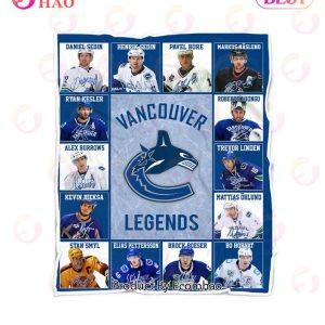 NHL Vancouver Canucks Legends Quilt, Fleece Blanket, Sherpa Fleece Blanket
