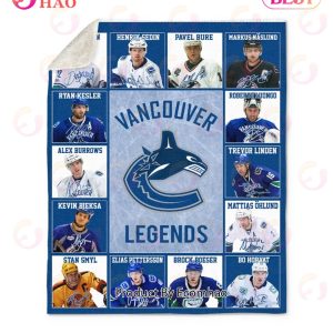 NHL Vancouver Canucks Legends Quilt, Fleece Blanket, Sherpa Fleece Blanket