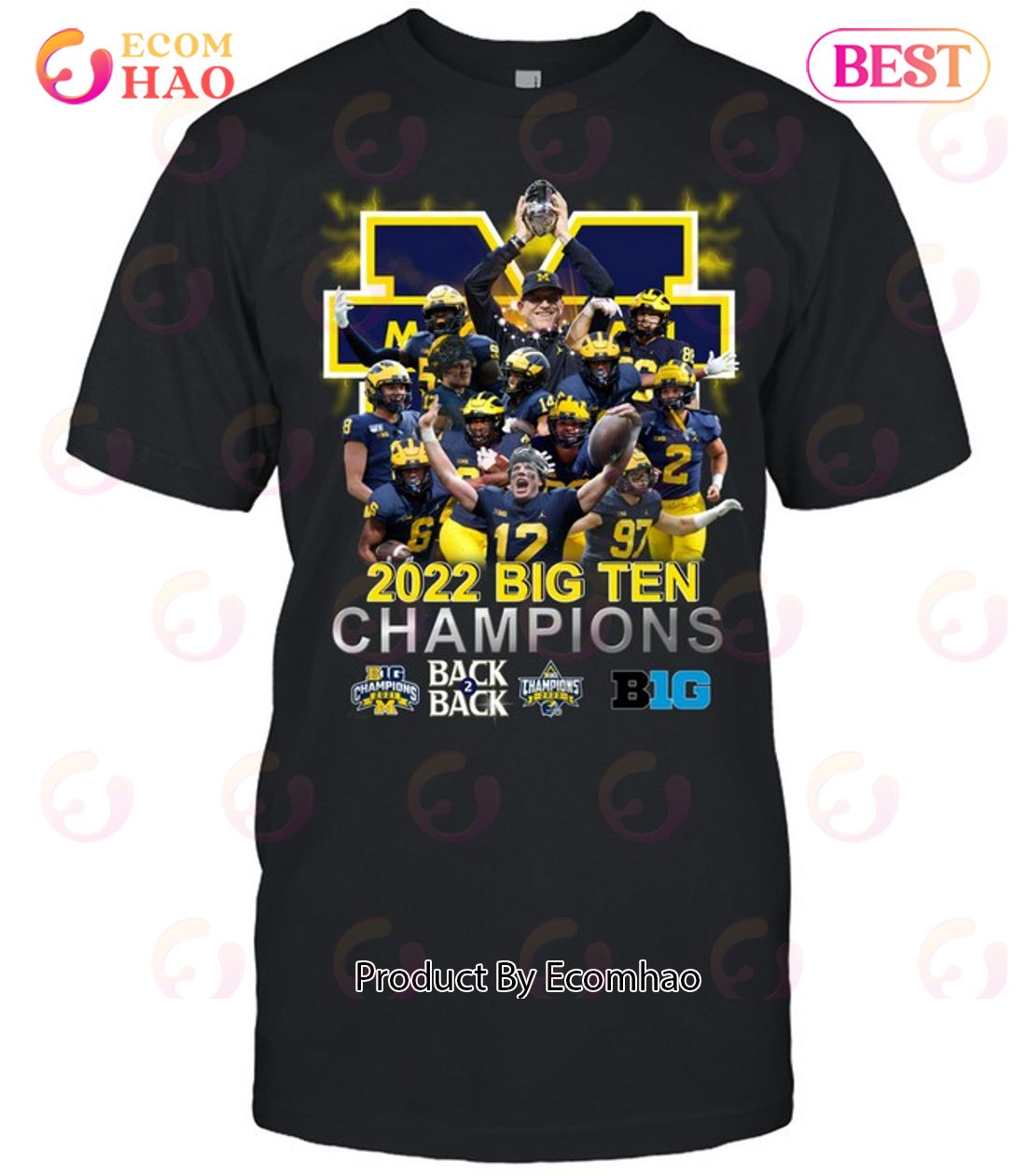 Michigan 2022 Big Ten Champions Back Back Unisex T-Shirt - Ecomhao