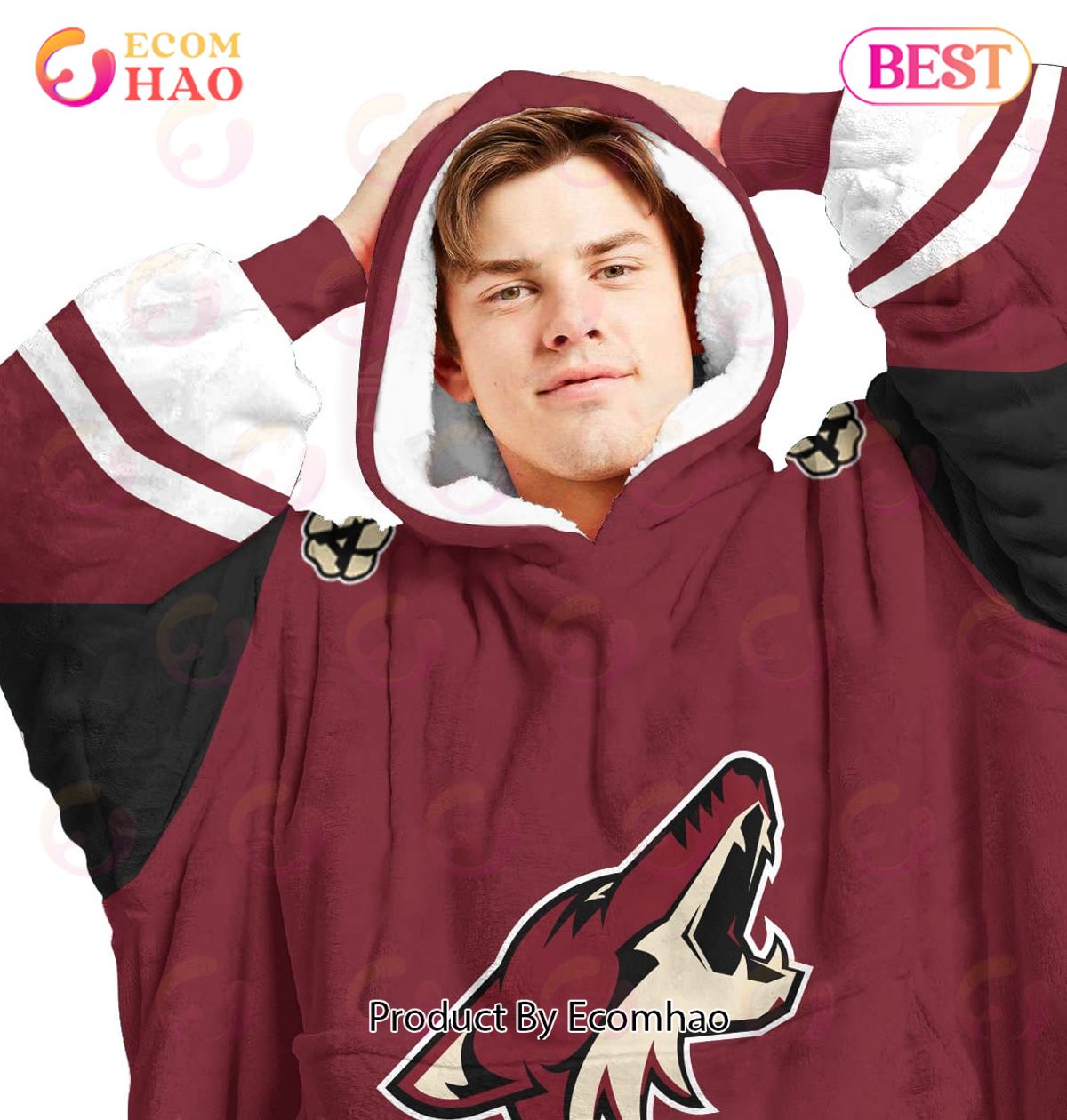 NHL Arizona Coyotes Personalized Oodie Blanket Hoodie Snuggie Hoodies For All Family