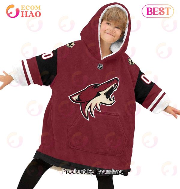 NHL Arizona Coyotes Personalized Oodie Blanket Hoodie Snuggie Hoodies For All Family