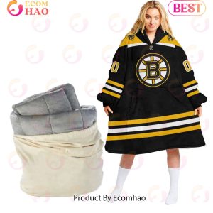 NHL Boston Bruins Personalized Oodie Blanket Hoodie Snuggie Hoodies For All Family
