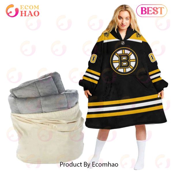 NHL Boston Bruins Personalized Oodie Blanket Hoodie Snuggie Hoodies For All Family