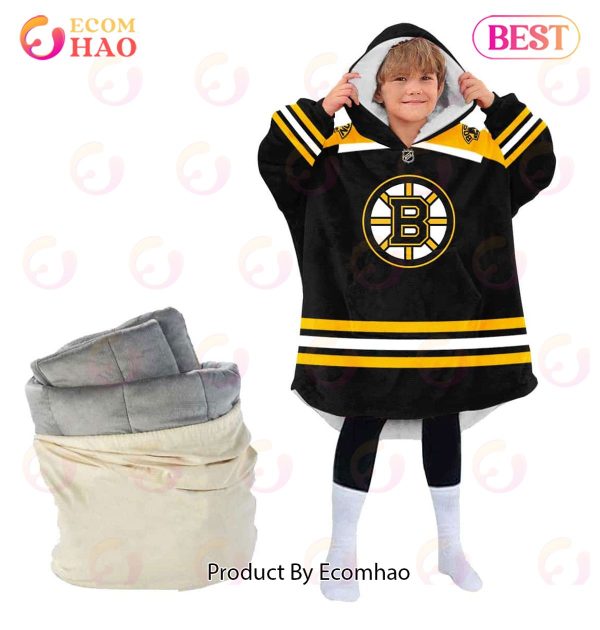 NHL Boston Bruins Personalized Oodie Blanket Hoodie Snuggie Hoodies For All Family