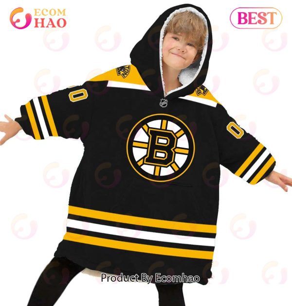NHL Boston Bruins Personalized Oodie Blanket Hoodie Snuggie Hoodies For All Family