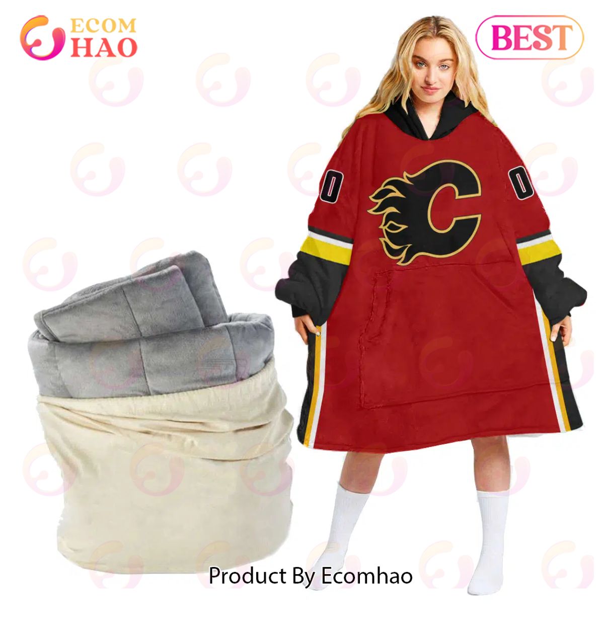 NHL Arizona Coyotes Personalized Oodie Blanket Hoodie Snuggie Hoodies For All Family