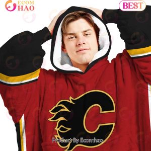 NHL Calgary Flames Personalized Oodie Blanket Hoodie Snuggie Hoodies For All Family