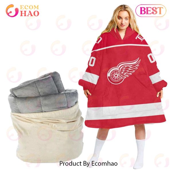 NHL Detroit Red Wings Personalized Oodie Blanket Hoodie Snuggie Hoodies For All Family