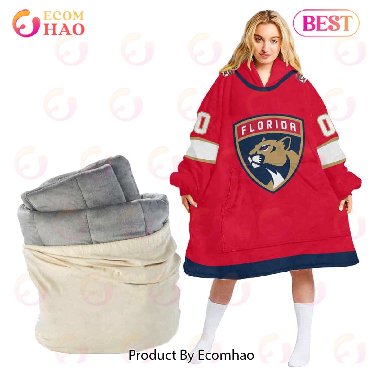 NHL Florida Panthers Personalized Oodie Blanket Hoodie Snuggie Hoodies For All Family