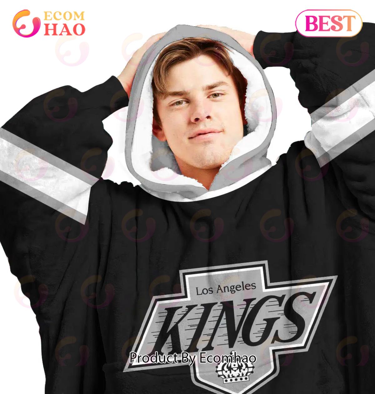 NHL Los Angeles Kings Personalized Oodie Blanket Hoodie Snuggie Hoodies For All Family