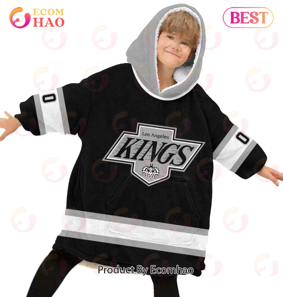 Personalized Los Angeles Kings Military Jersey Camo Oodie Blanket Hoodie