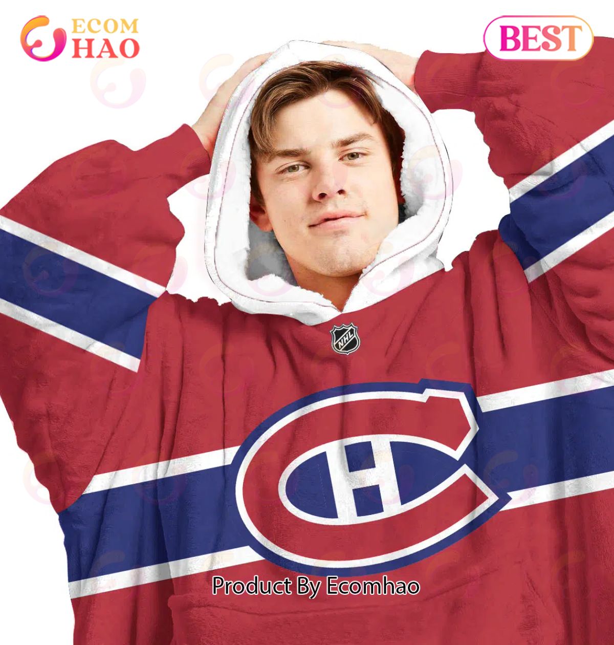 NHL Montreal Canadiens Personalized Oodie Blanket Hoodie Snuggie Hoodies For All Family