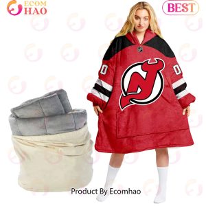 NHL New Jersey Devils Personalized Oodie Blanket Hoodie Snuggie Hoodies For All Family