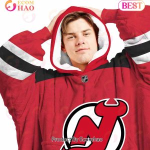 NHL New Jersey Devils Personalized Oodie Blanket Hoodie Snuggie Hoodies For All Family