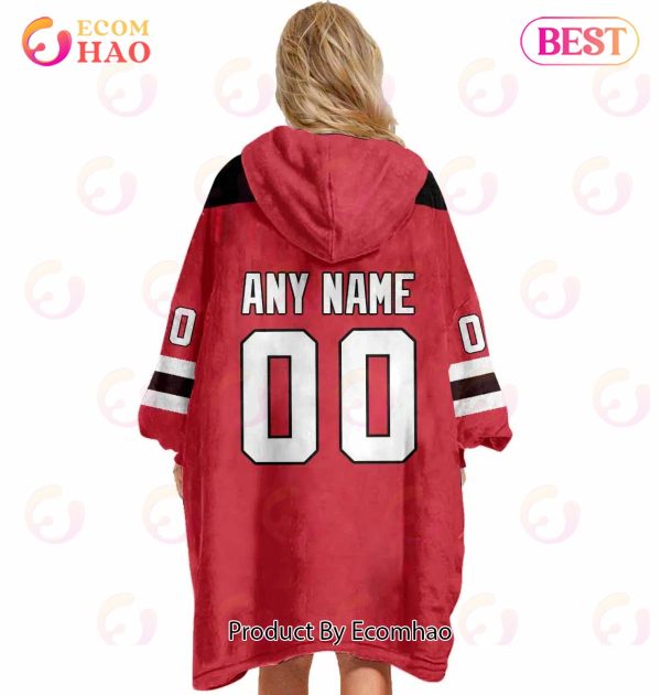 NHL New Jersey Devils Personalized Oodie Blanket Hoodie Snuggie Hoodies For All Family