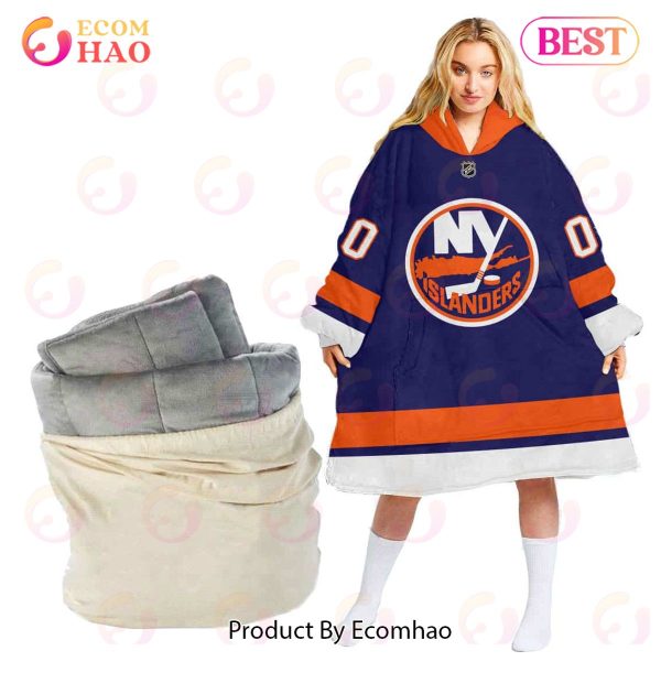 NHL New York Islanders Personalized Oodie Blanket Hoodie Snuggie Hoodies For All Family