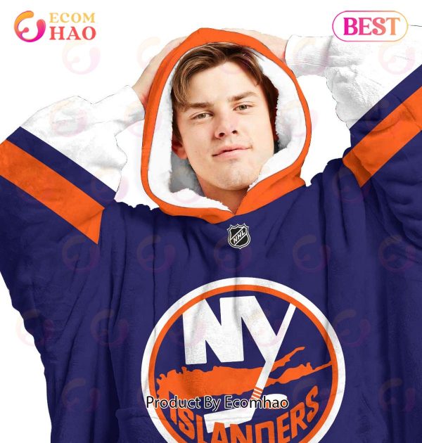 NHL New York Islanders Personalized Oodie Blanket Hoodie Snuggie Hoodies For All Family