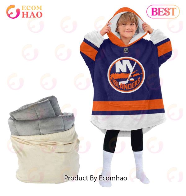 NHL New York Islanders Personalized Oodie Blanket Hoodie Snuggie Hoodies For All Family