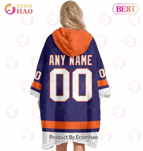 NHL New York Islanders Personalized Oodie Blanket Hoodie Snuggie Hoodies For All Family