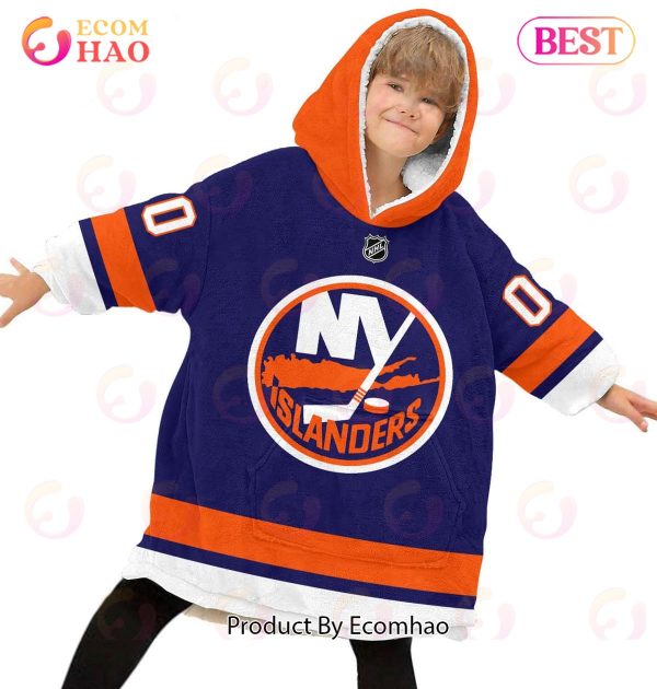 NHL New York Islanders Personalized Oodie Blanket Hoodie Snuggie Hoodies For All Family