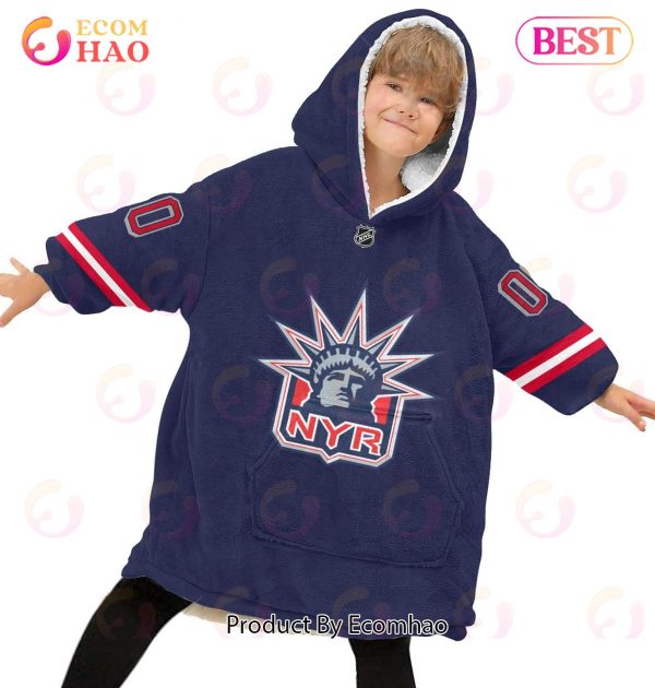 NHL New York Rangers Personalized Oodie Blanket Hoodie Snuggie Hoodies For All Family
