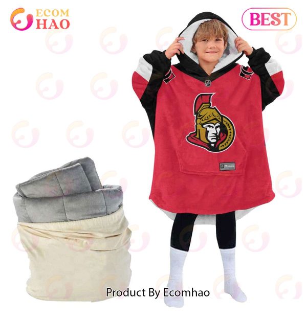 NHL Ottawa Senators Personalized Oodie Blanket Hoodie Snuggie Hoodies For All Family